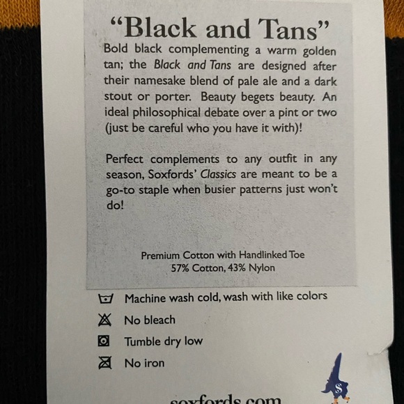 NWT SoxFords Men’s/Woman’s Socks “Black and Tans” - Picture 4 of 5